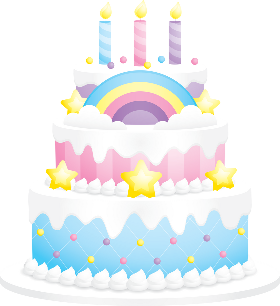 kawaii pastel birthday cake